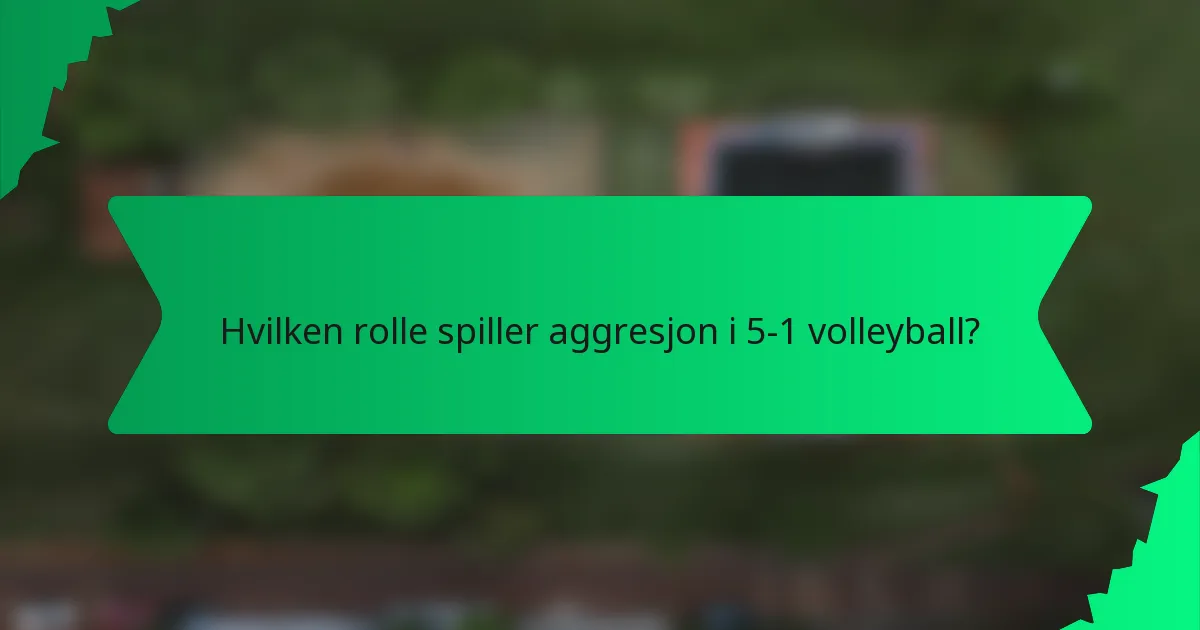Hvilken rolle spiller aggresjon i 5-1 volleyball?